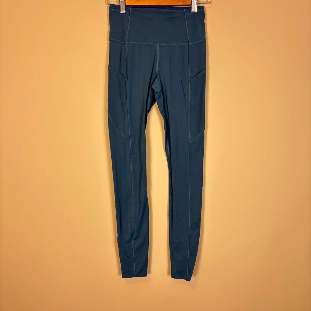 Lululemon Blue High Rise Fast and Free Tight Leggings with Pockets 4